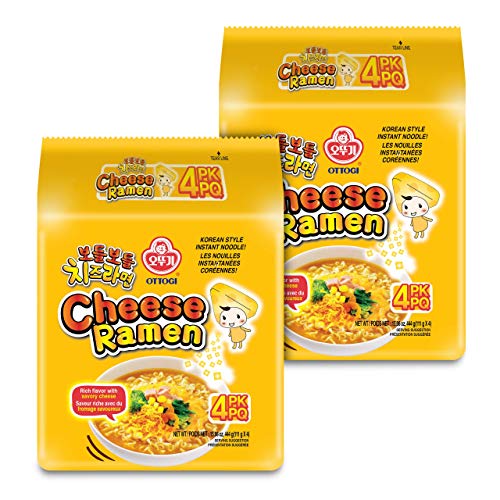 Ottogi Cheese Ramen Instant-Nudeln im koreanischen Stil, reichhaltiger Geschmack mit herzhaftem Käse, 111 g, 8 Stück, das Produkt aus Korea