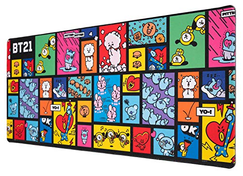 Grupo Erik Gaming Mauspad XXL BT21 Alle Figuren Gaming Mousepad XXL rutschfest und Wasserabweisend Mauspad Groß - Mouse Pad XXL Gaming Schreibtischunterlage PC Zubehör Gaming BE Army!