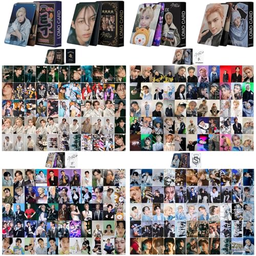 Crunier Stray K-Pop Sammelkarten 220 Stück,K-Pop Boygroup Photocards,Hochwertige Musikfans Sammlerstücke, Koreanische Boyband Merchandise, Einzigartige Idol Momente Festhalten, 86mm x 57mm