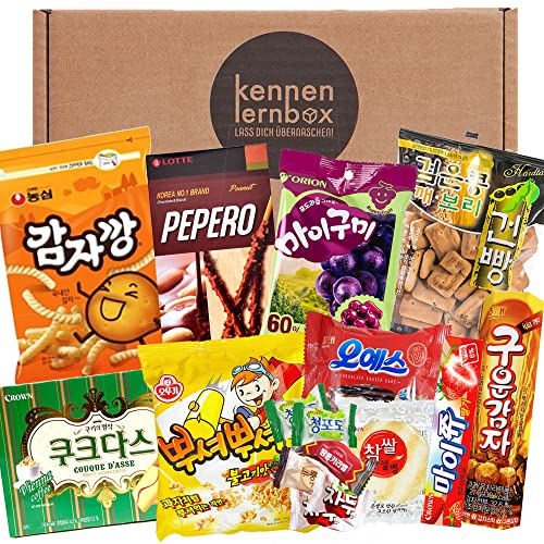 Korea Box | Kennenlernbox mit 14 beliebten Süßigkeiten aus Korea | Geschenkidee für besondere Anlässe wie Geburtstage wie Geburtstage