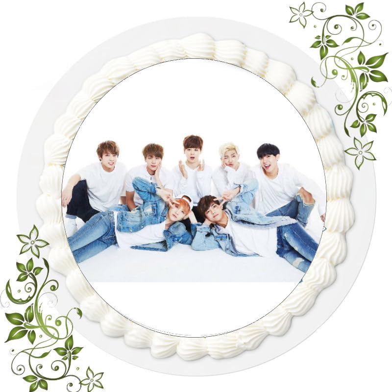 Fondant Tortenbild, Zuckerbild Essbares Foto für Torten, Tortenaufleger Ø 20cm - Bangtang Boys Nr. 1