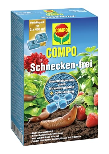 COMPO Schnecken-frei - Schneckenkorn - regenfest - Streugranulat gegen Schnecken im Vorteilspack - reicht für bis zu 800 m² - 2x200 g, Schneckenfrei