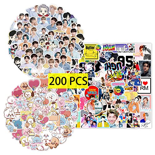 GTOTd Kpop Stickers Aufkleber (200 Pcs) Geschenke Star Cartoon Merch für Laptop Wasserflasche Telefon Zubehör Auto Stoßstange Fenster Helm Dekor Teens
