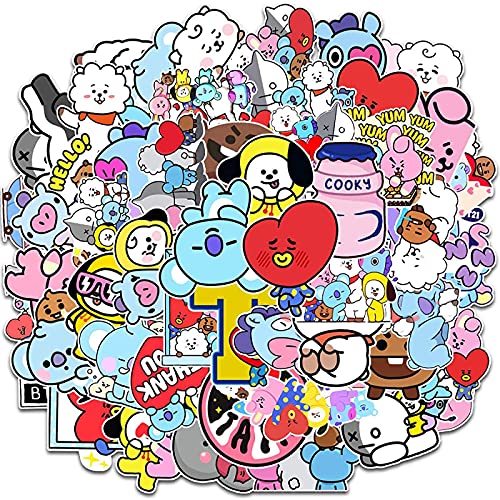 100 Stück BTS Aufkleber, Süßer Aufkleber, Wasserdicht Vinyl Stickers Helm Graffiti Style Decals, Für Auto Motorräder Fahrrad Skateboard Gepäck Laptop Aufkleber Macbook Ipad (Aufkleber 5-8 cm)