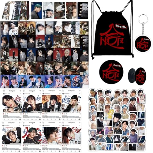 Tulufanskrr Stray Kids Merch Fanartikel Geschenk Fans Set, Gift Fotokarte, Stray Kids Rucksack, Kpop Merchandise Set
