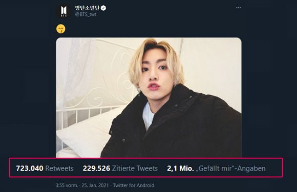 Jungkook knackt Rekorde mit seinem heutigen Tweet