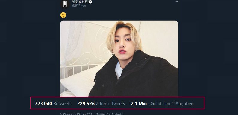 Jungkook knackt Rekorde mit seinem heutigen Tweet