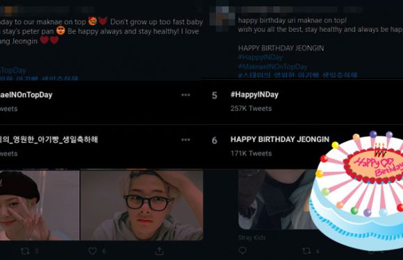 Stays feiern den Geburtstag von Jeongin mit mehreren Hashtags