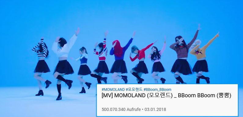 MOMOLAND’s „Bboom Bboom“ erreicht 500 Mio Views!