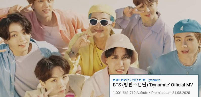 BTS‘ Dynamite hat 1 Mrd. Views erreicht! #DynamiteTo1B