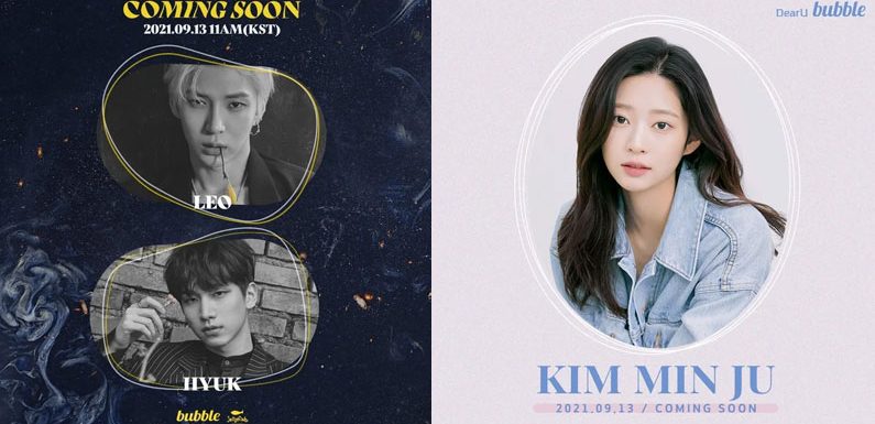 Shortnews: VIXX‘ Leo und Hyuk sowie Kim Minju werden ab 13. September auf Dear U Bubble zu finden sein