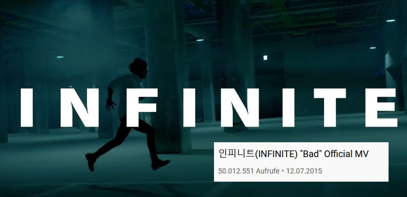 Shortnews: „Bad“ von Infinite hat als erstes Musikvideo der Band 50 Mio. Views erreicht