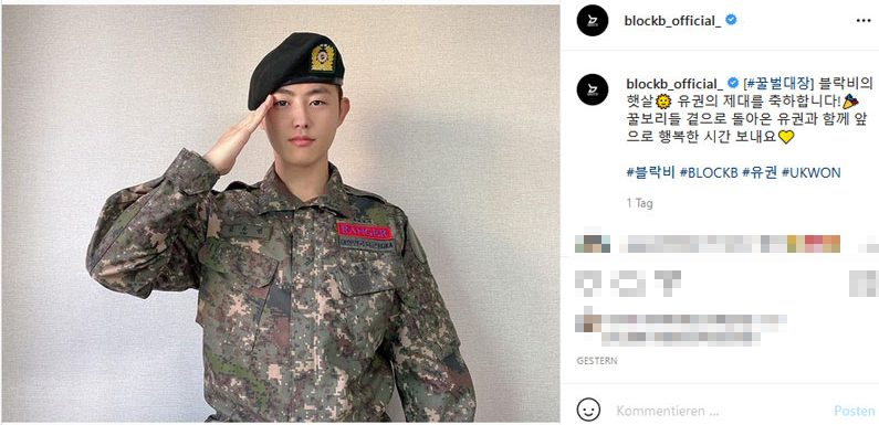 Block.B’s U-Kwon hat seinen Wehrdienst offiziell beendet