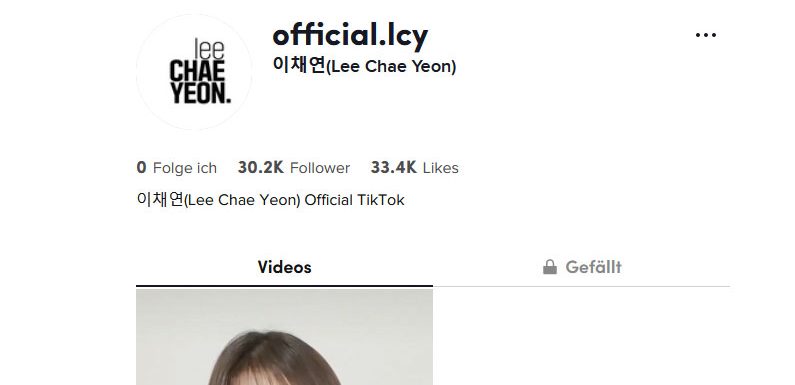 Lee Chaeyeon hat nun einen eigenen TikTok Account